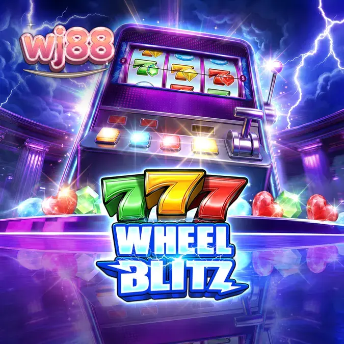 Interface do jogo 777 Wheel Blitz com rodas de prêmios e símbolos clássicos