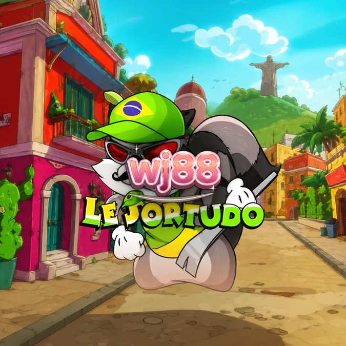 Smokey o guaxinim em uma rua brasileira vibrante no slot Le Sortudo